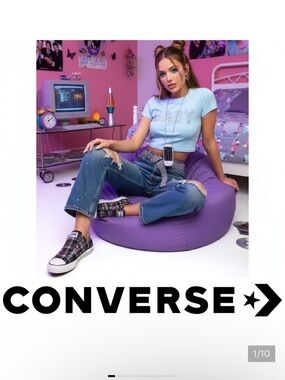 Converse All Stars Plaid Flannel Laceless Retro Low Top Sneakers Women's Sz 8